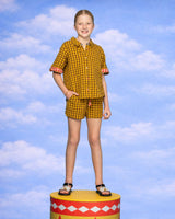 Kids Keiko Short - Mustard Seersucker