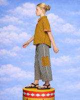 Kids Keiko Shirt - Mustard Seersucker