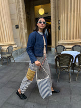 Evelina Pant- Navy Seersucker