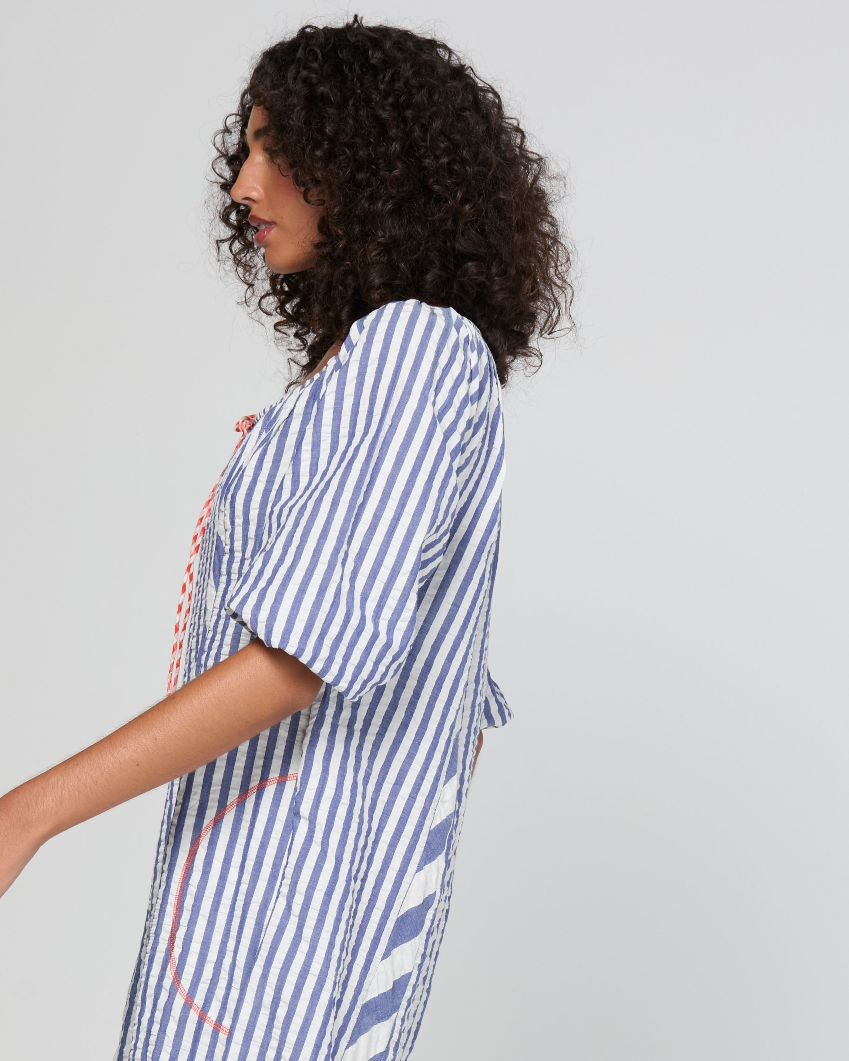 Lucia Dress  - Ocean Stripe