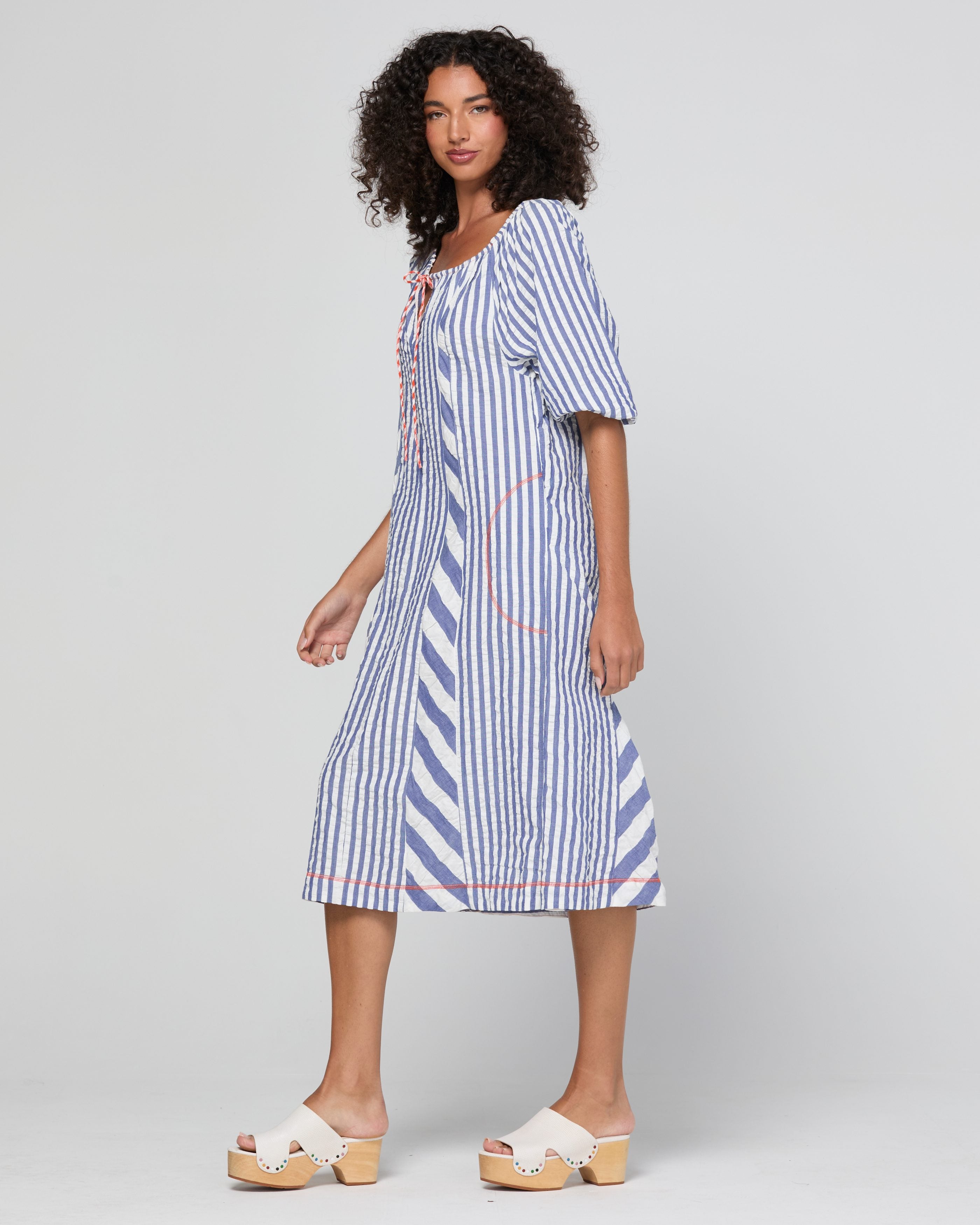 Lucia Dress  - Ocean Stripe