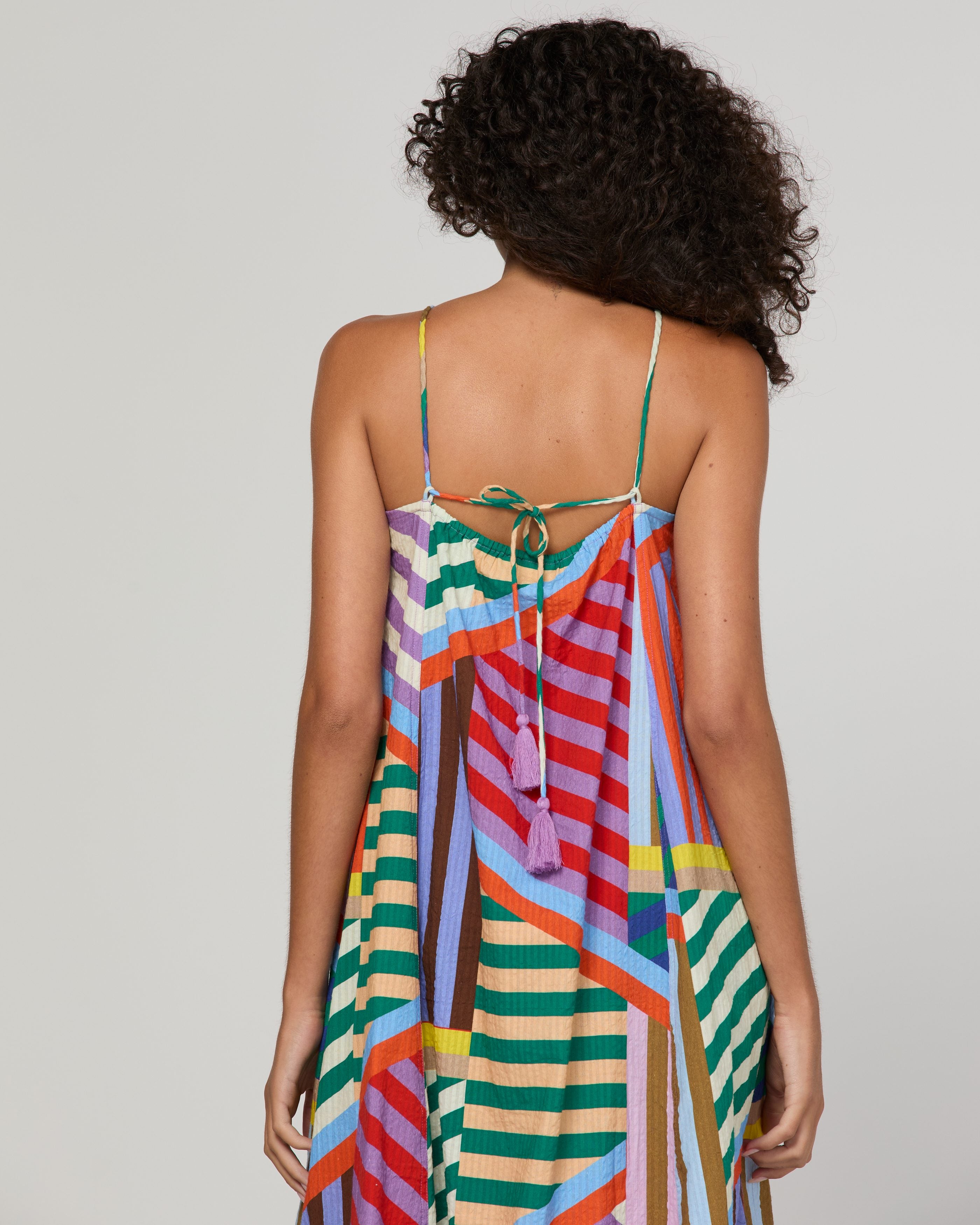 Aria Dress - Liquorice Stripe