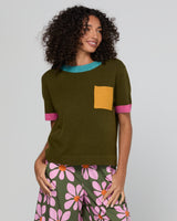 Poet Tee - Khaki Multi