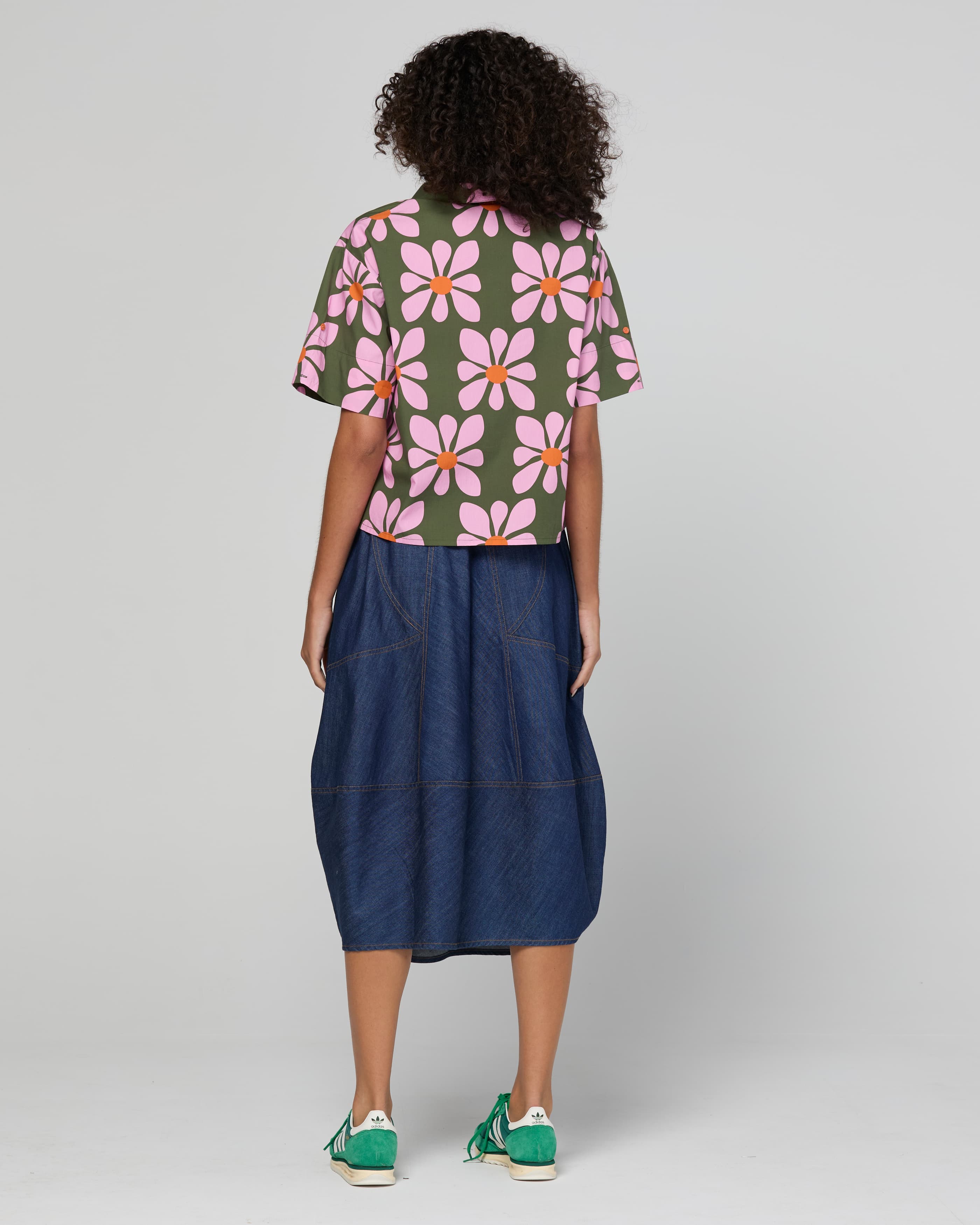 Guru Skirt - Dark Denim Contrast Stitching