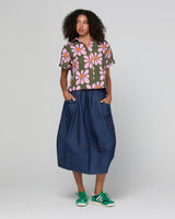 Guru Skirt - Dark Denim Contrast Stitching