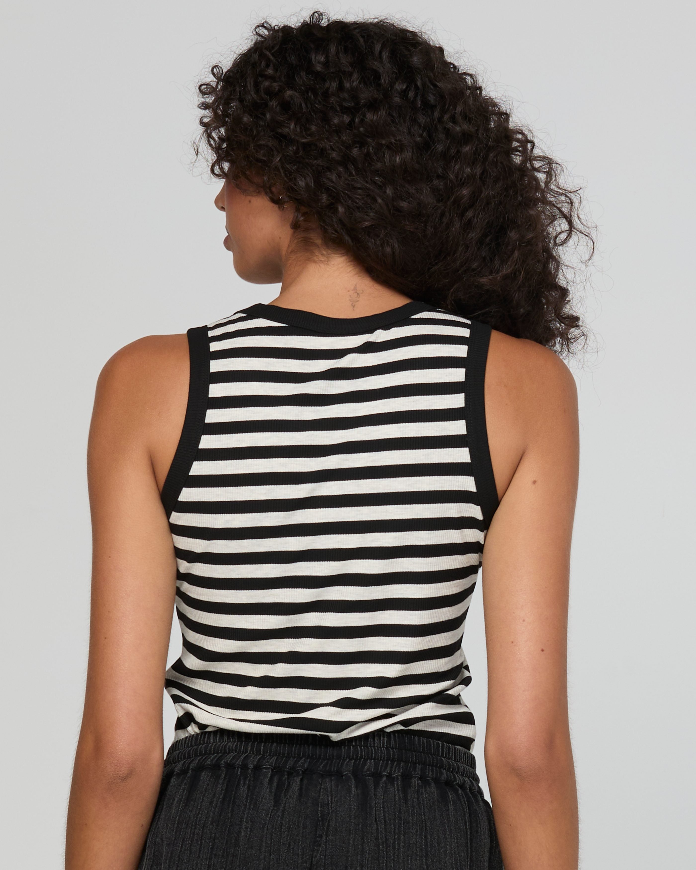 Bellissimo Tank - Black/White Stripe