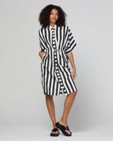Shiro Shirt Dress - Mono Stripe