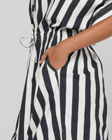 Shiro Shirt Dress - Mono Stripe