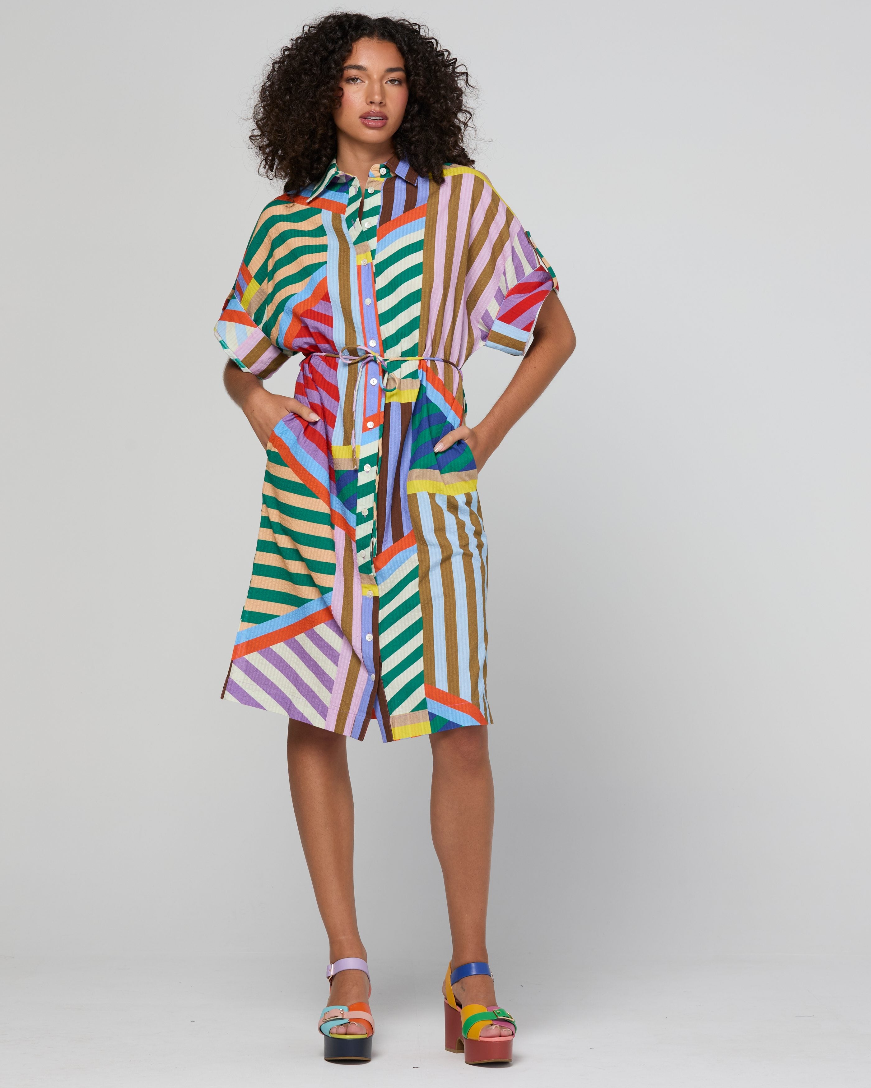 Maui Shirt Dress - Liquorice Stripe