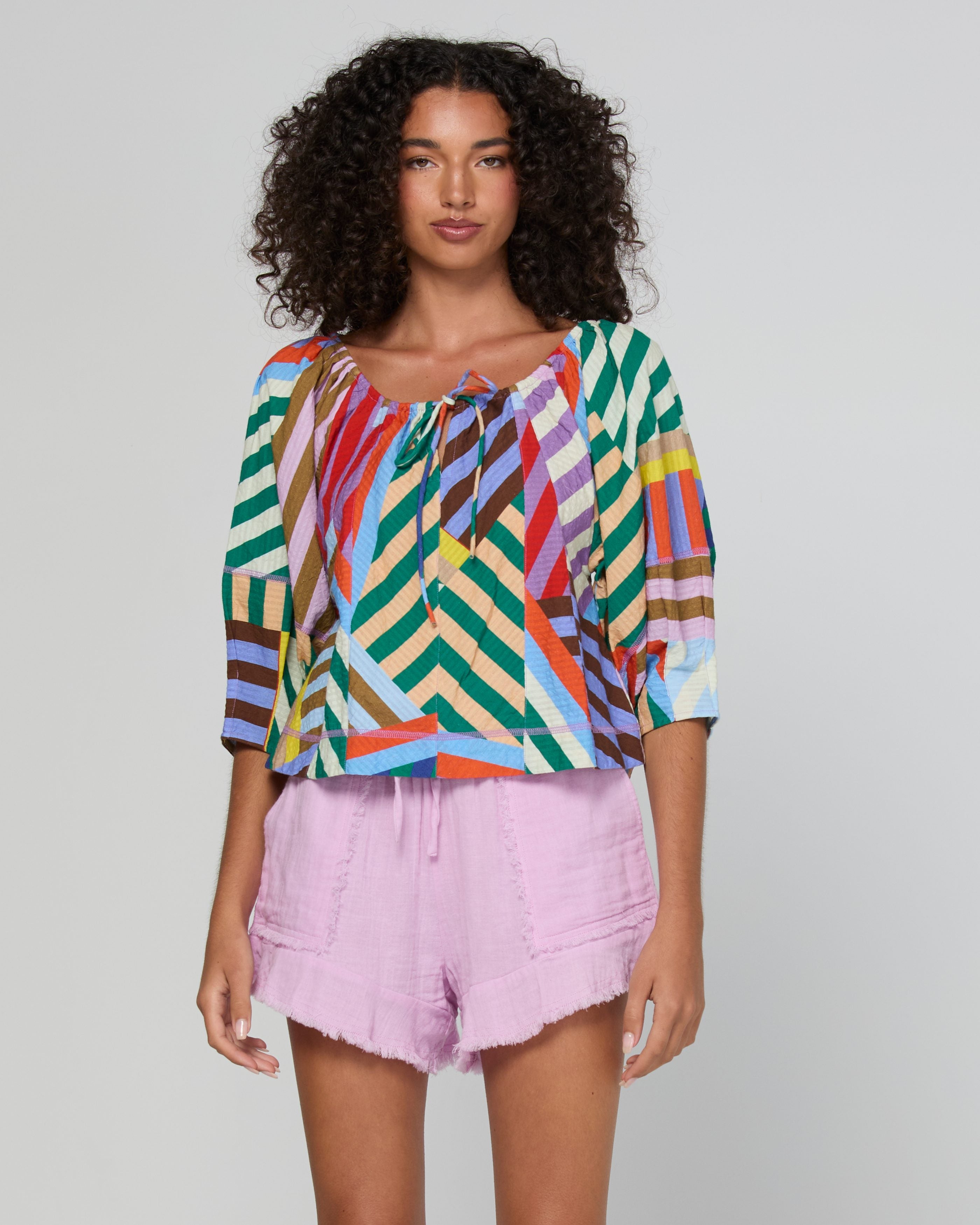 Lucia Top - Liquorice Stripe