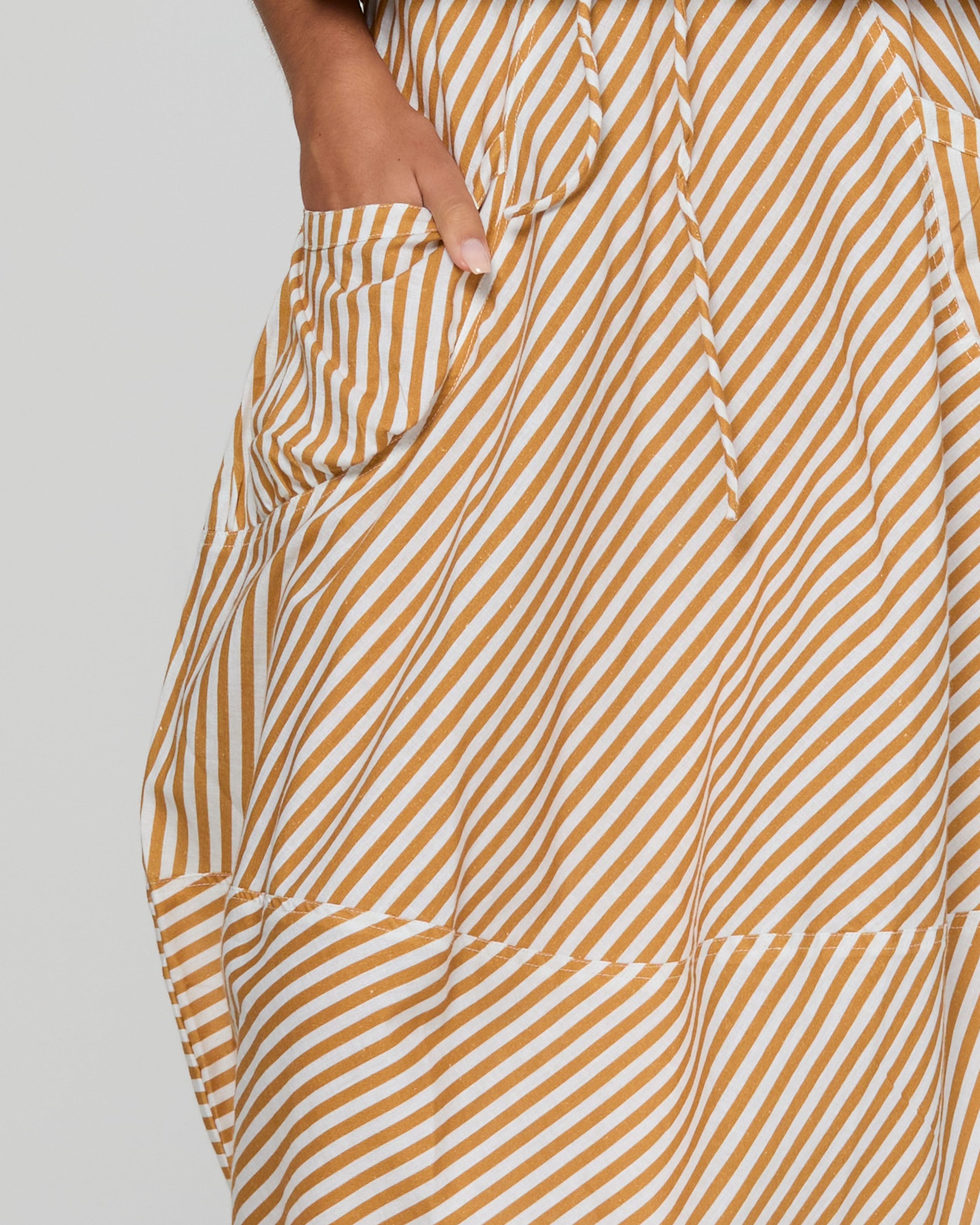 Guru Skirt - Mustard Stripe
