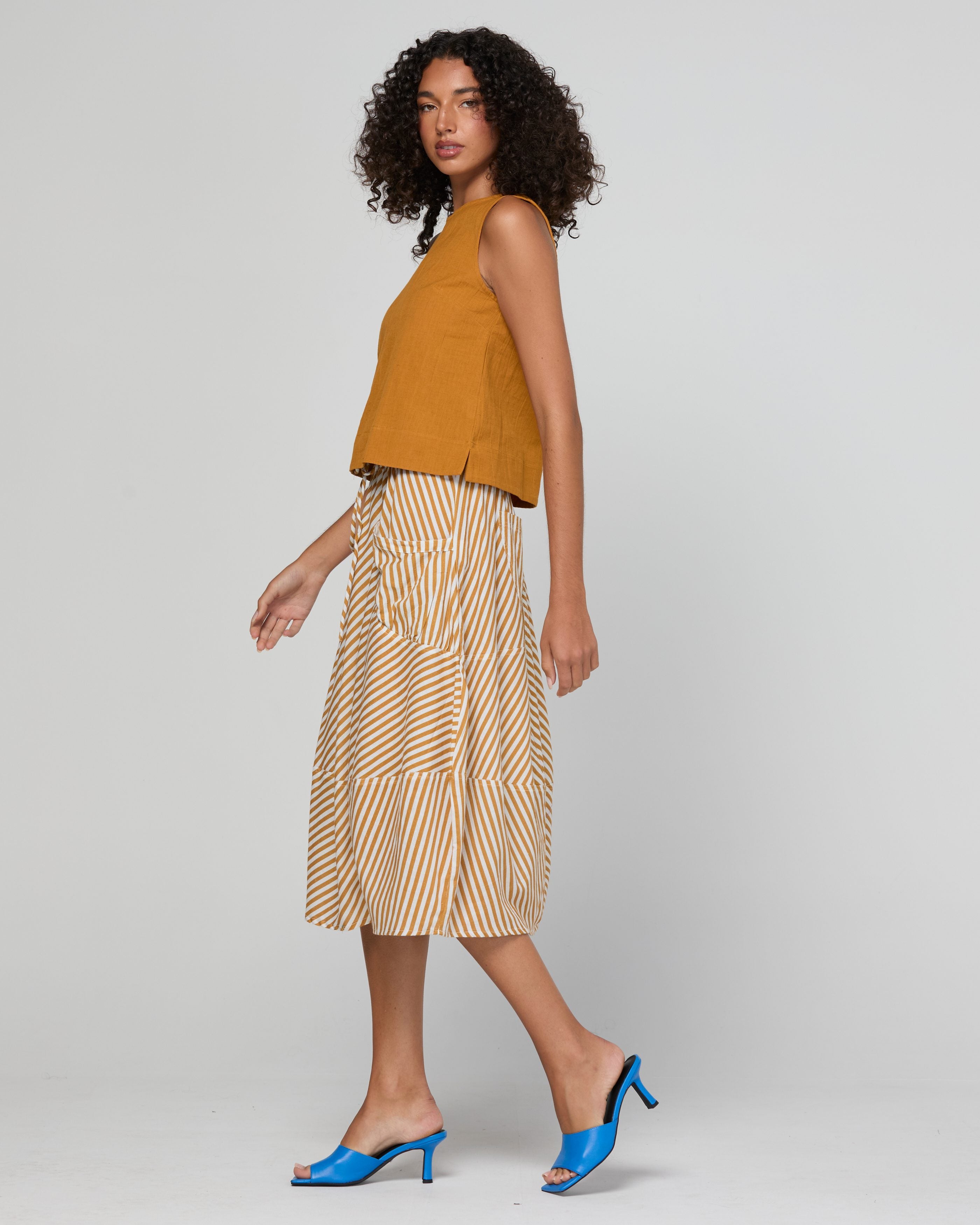 Guru Skirt - Mustard Stripe