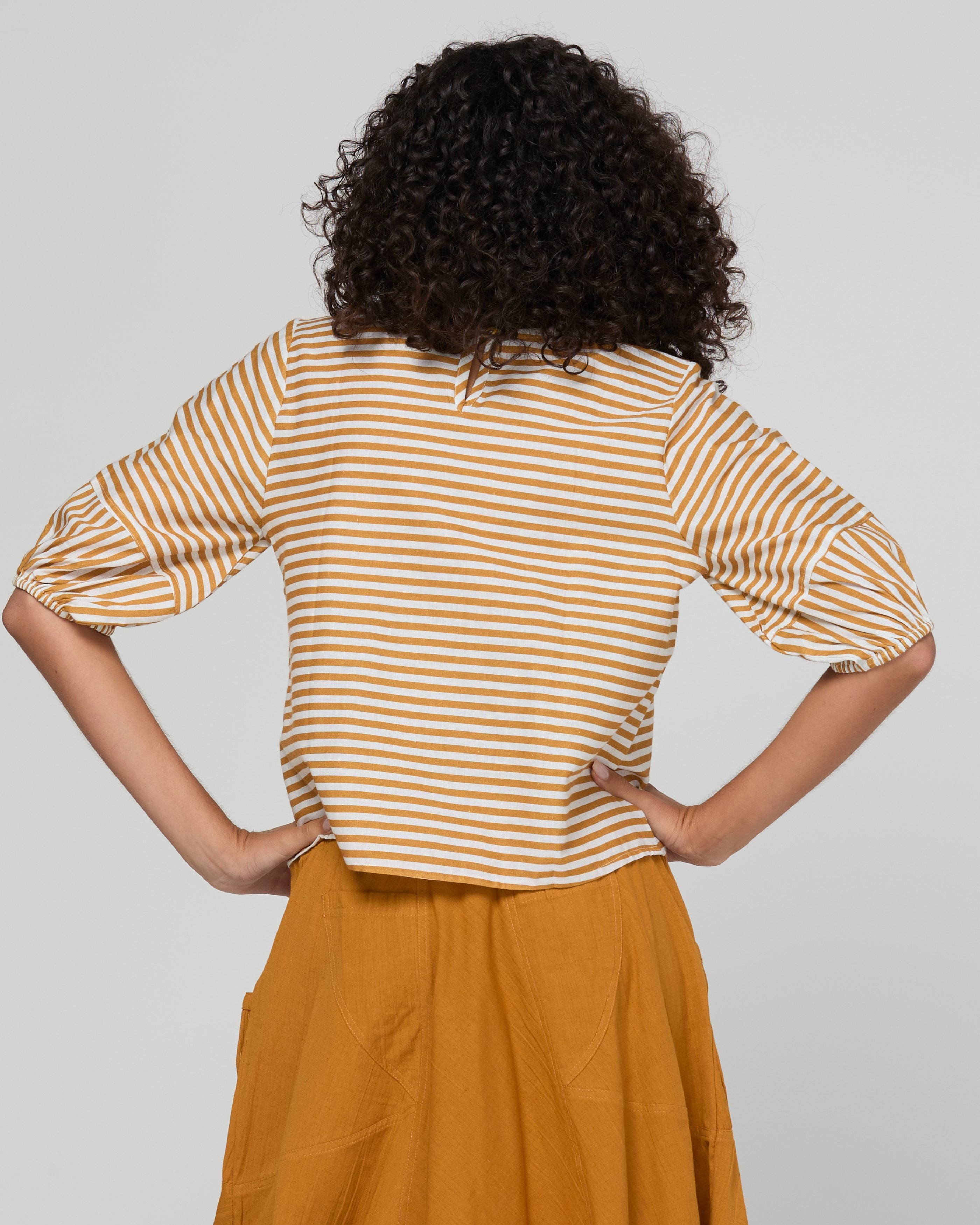 Ava Top - Mustard Stripe