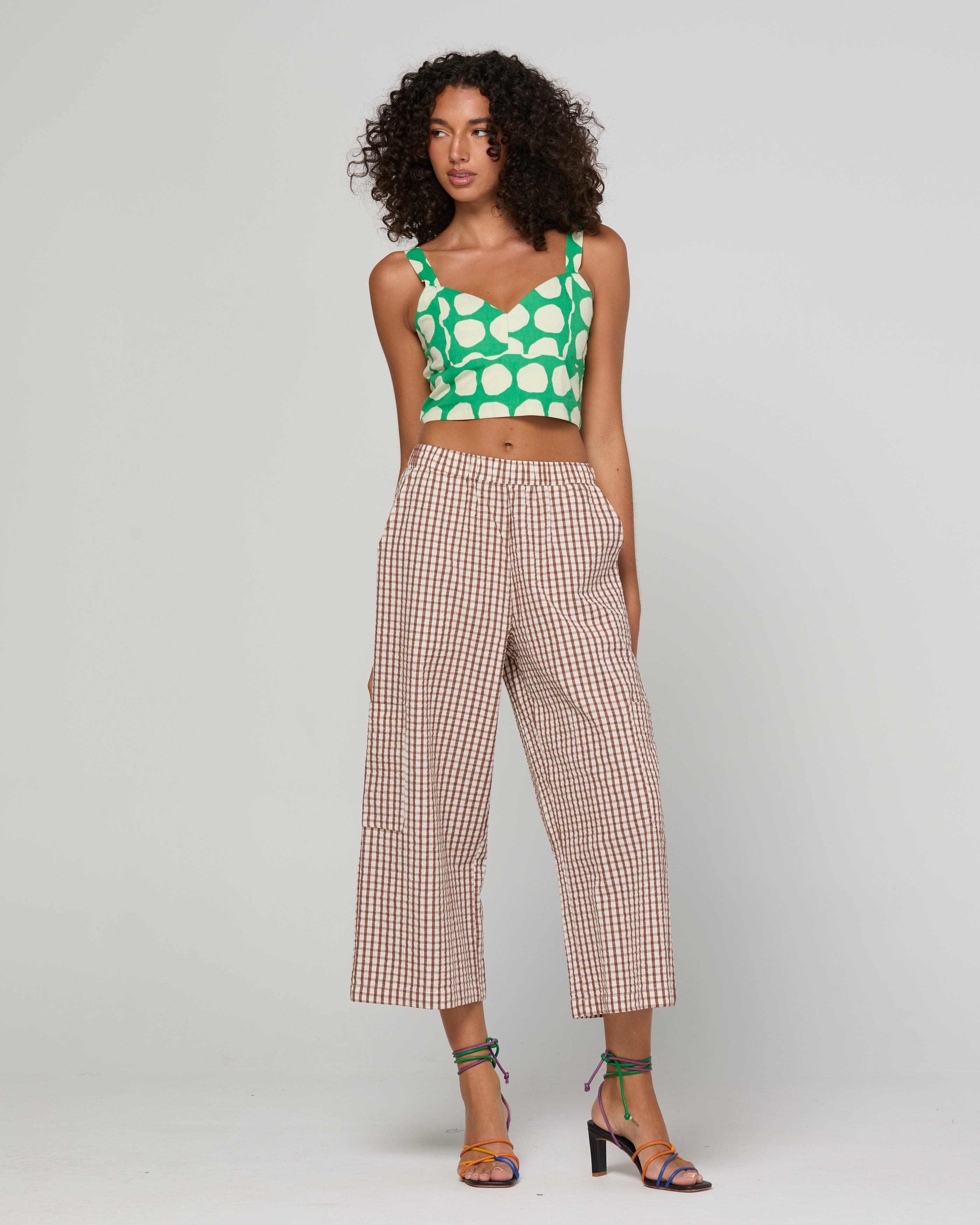 Evelina Pant - Cocoa Gingham