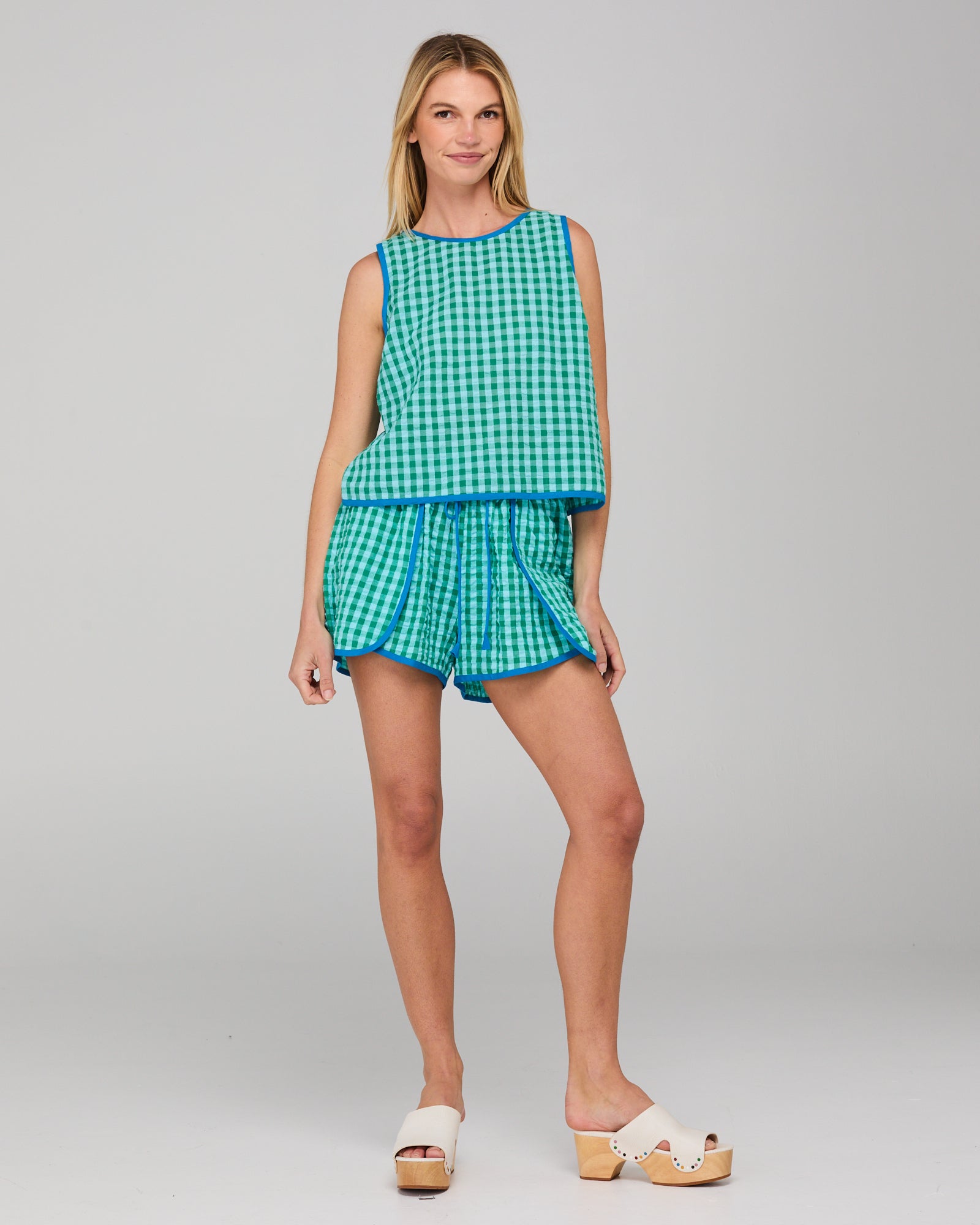 Rose Top - Green Seersucker