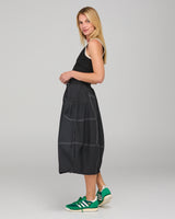 Guru Skirt - Black/White Stitching