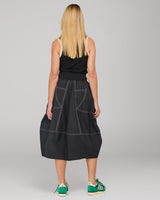 Guru Skirt - Black/White Stitching