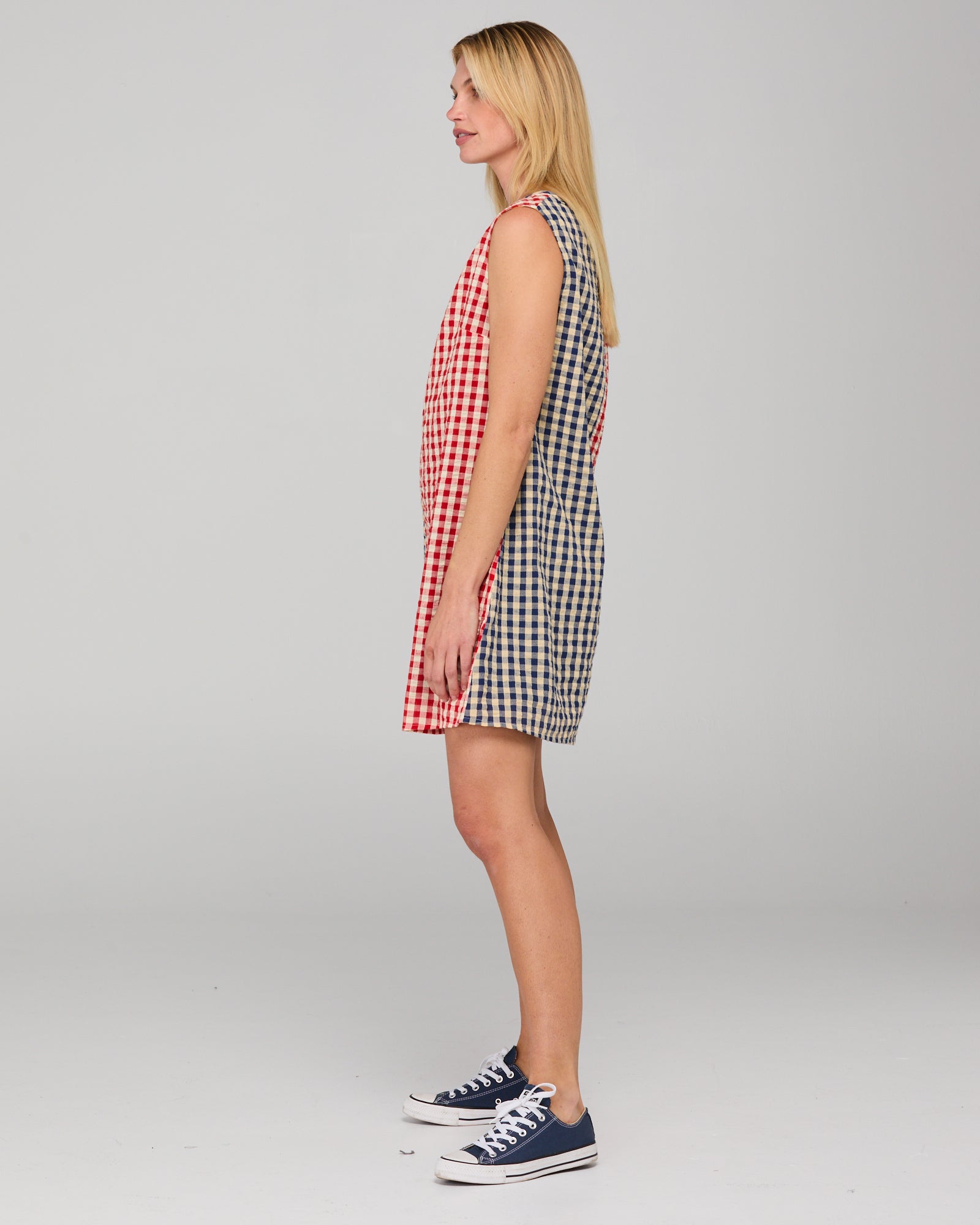 Gillie Dress - Spliced Seersucker