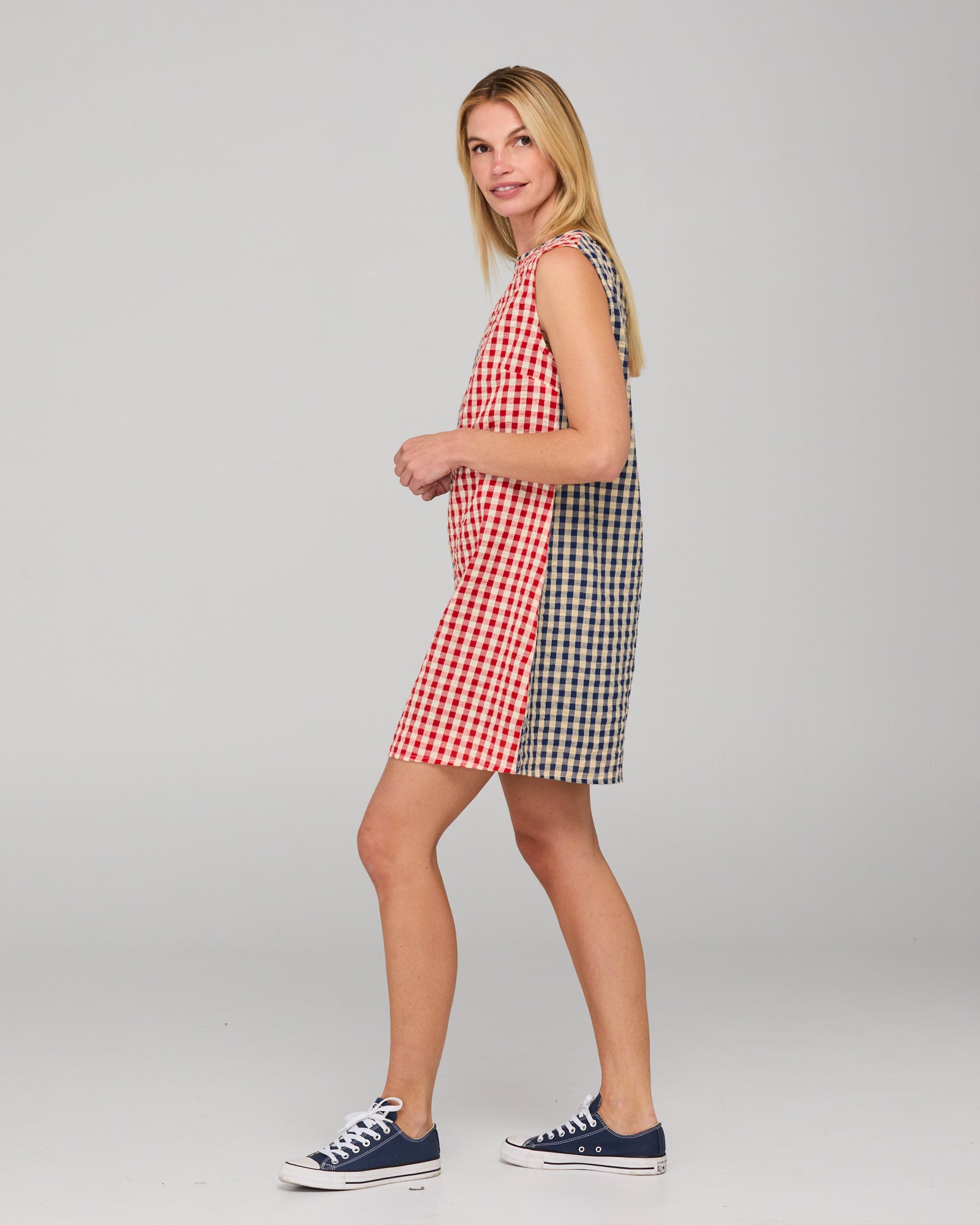 Gillie Dress - Spliced Seersucker