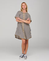 Josie Shirt Dress - Navy Spliced Seersucker