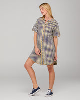 Josie Shirt Dress - Navy Spliced Seersucker