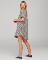 Josie Shirt Dress - Navy Spliced Seersucker