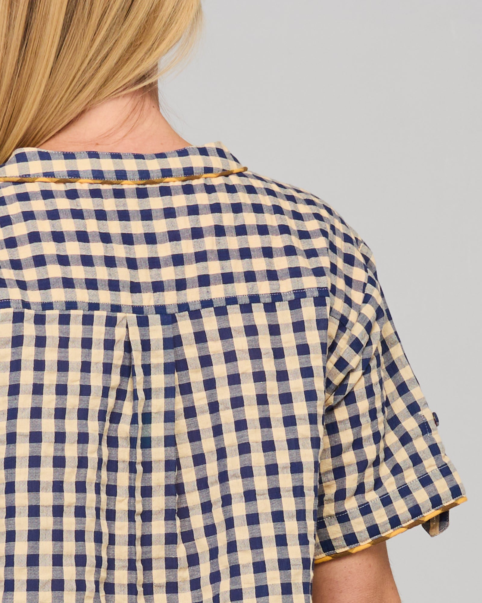 Josie Shirt Dress - Navy Spliced Seersucker