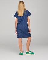 Fumiko Dress - Dark Denim Contrast Stitching