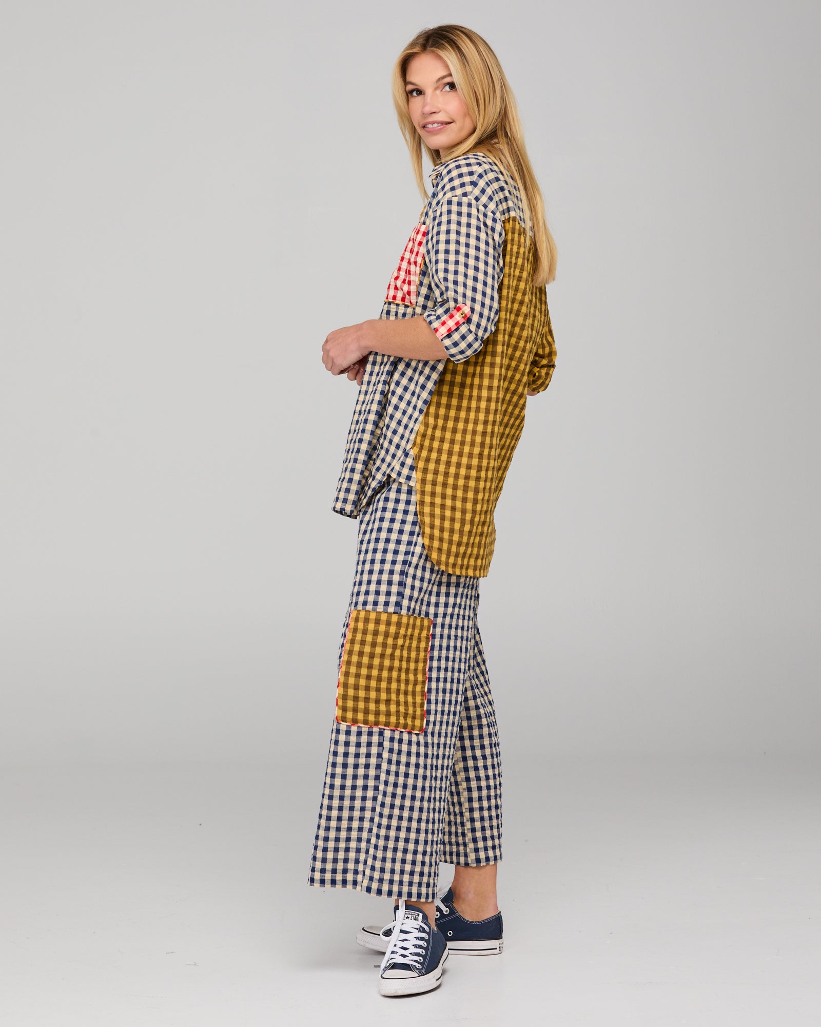 Gillie Shirt - Navy Spliced Seersucker