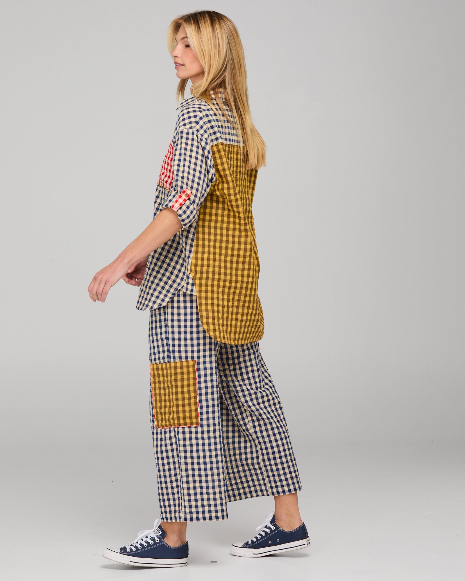 Evelina Pant- Navy Seersucker