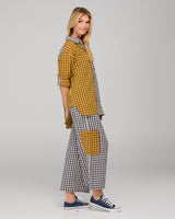 Gillie Shirt - Navy Spliced Seersucker