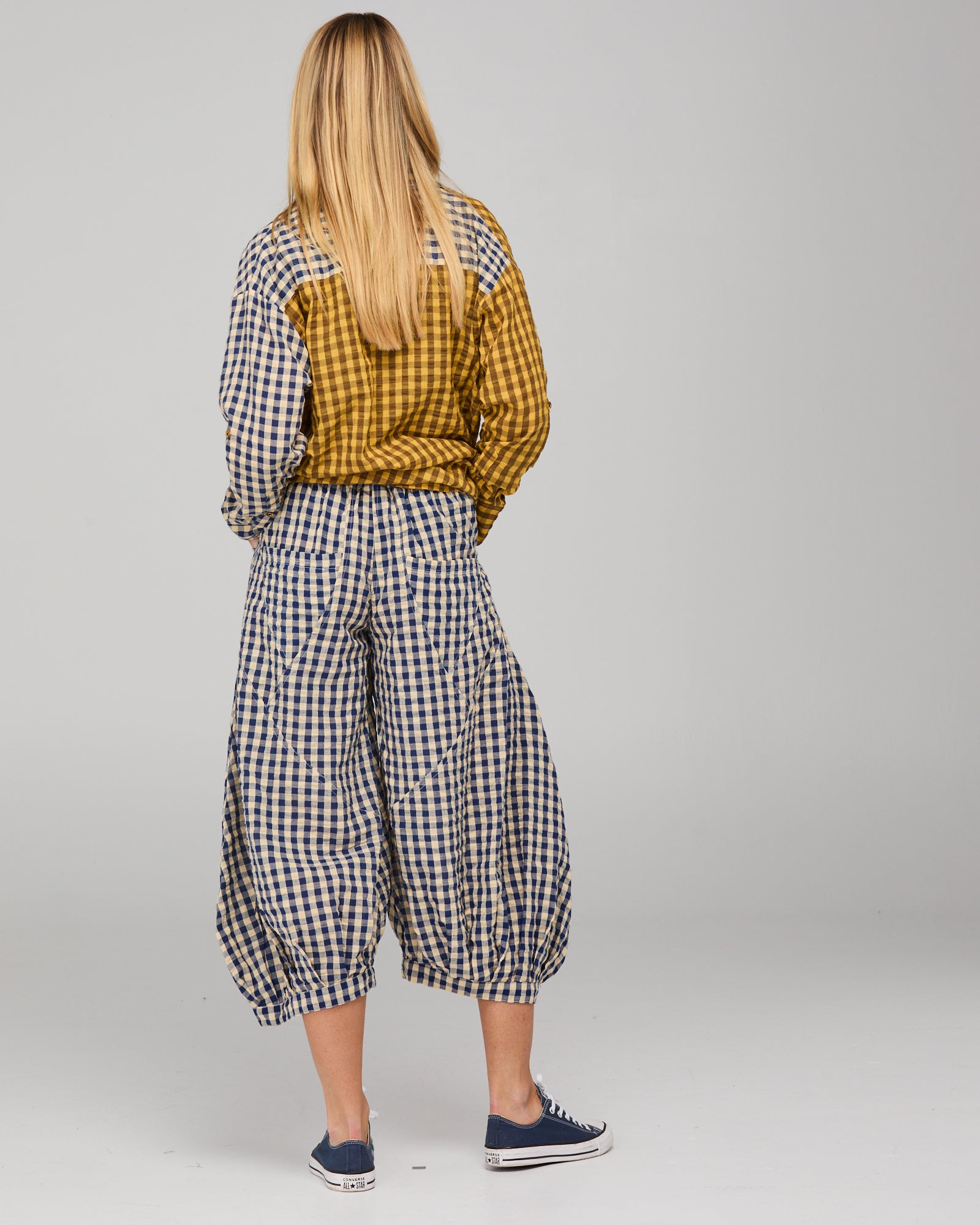 Guru Pant - Navy Seersucker