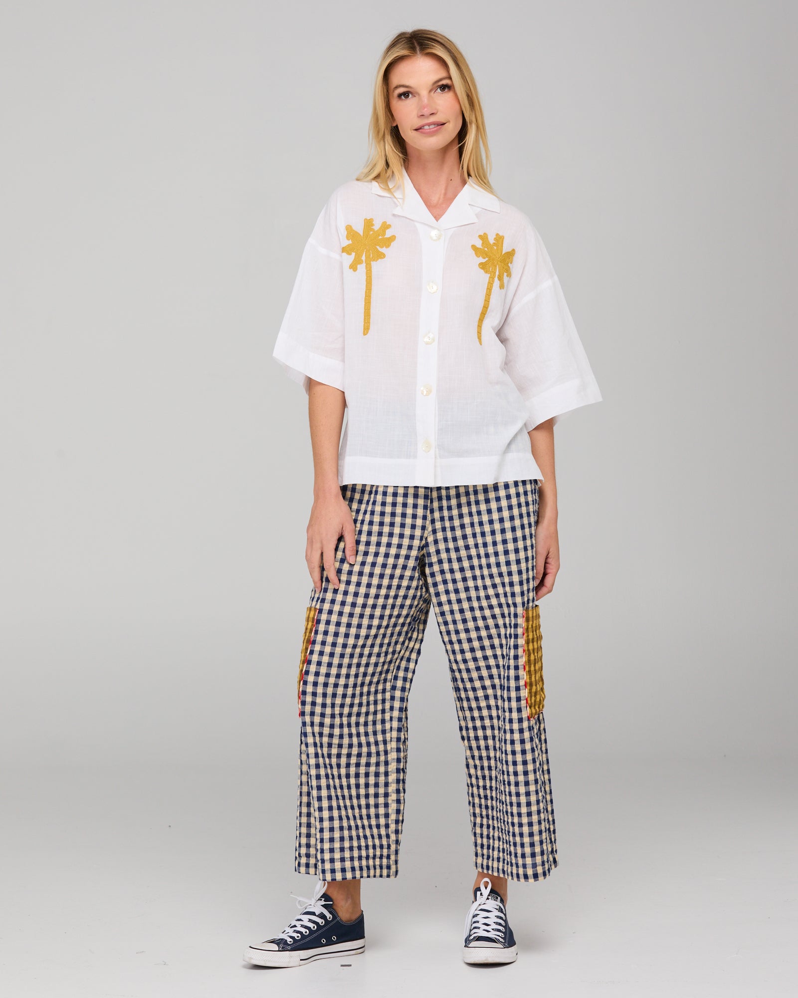 Sabal Shirt - White Mustard Embroidery