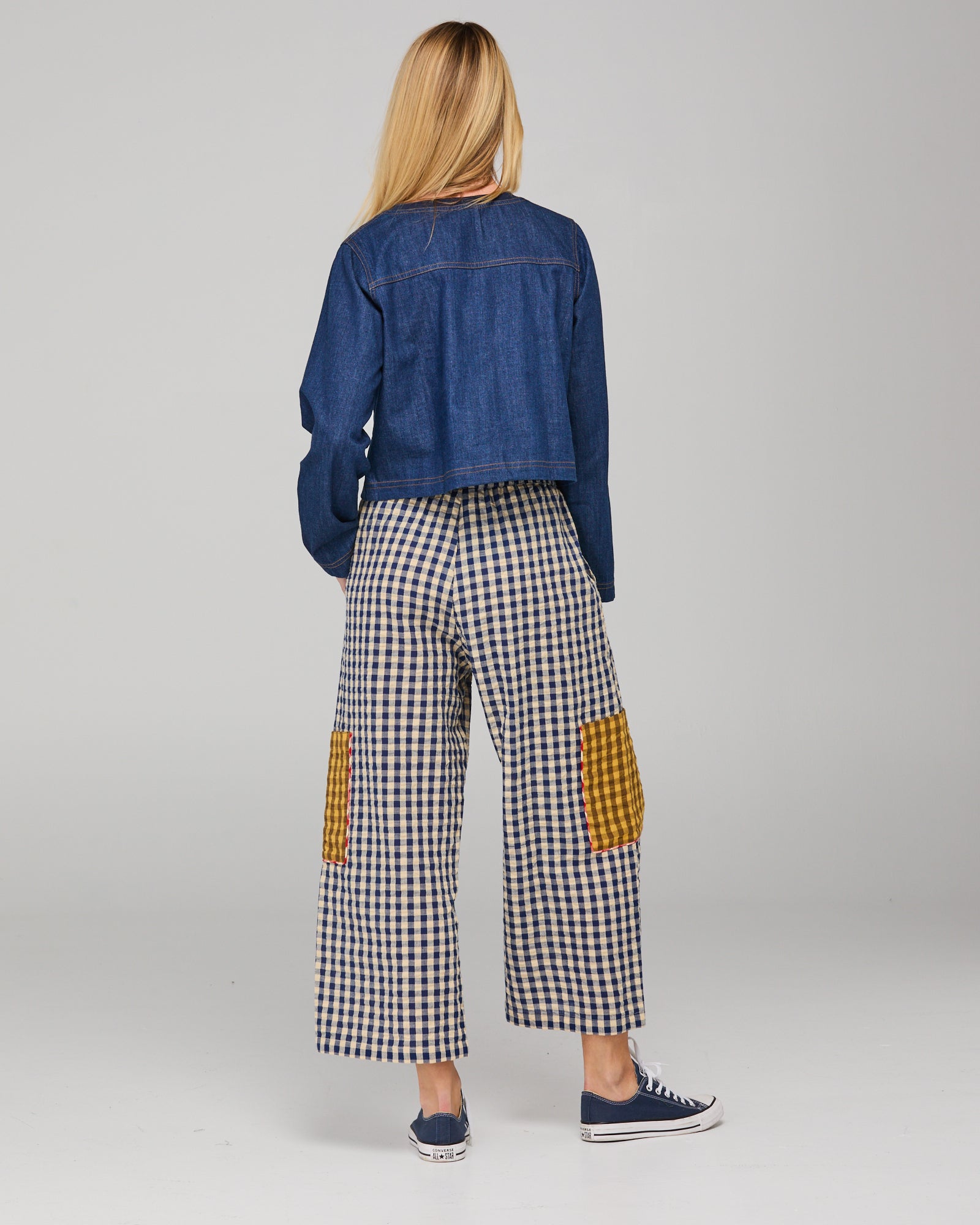 Evelina Pant- Navy Seersucker