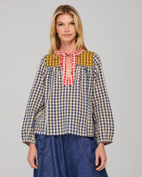 Fleetwood Top - Navy Spliced Seersucker