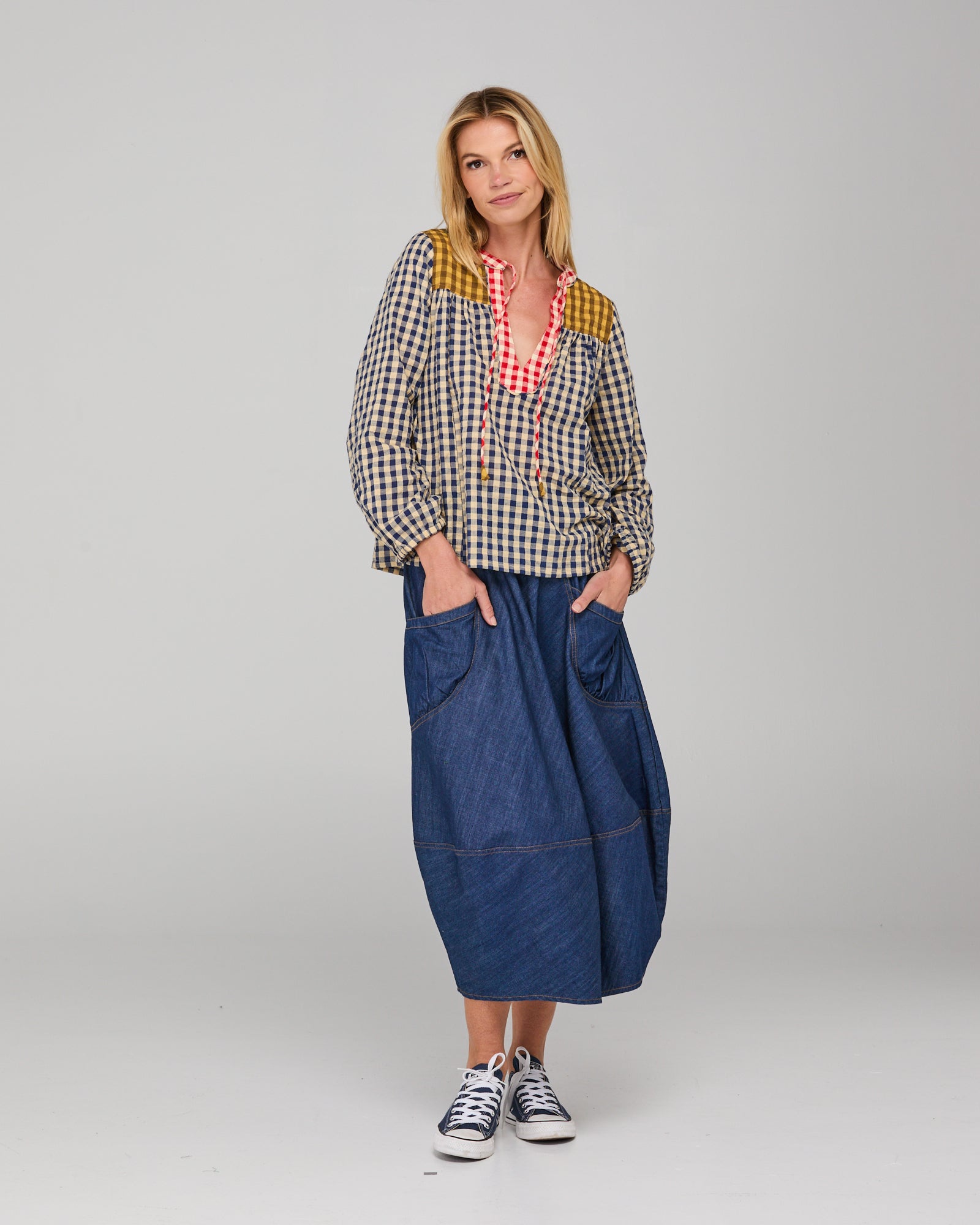 Fleetwood Top - Navy Spliced Seersucker