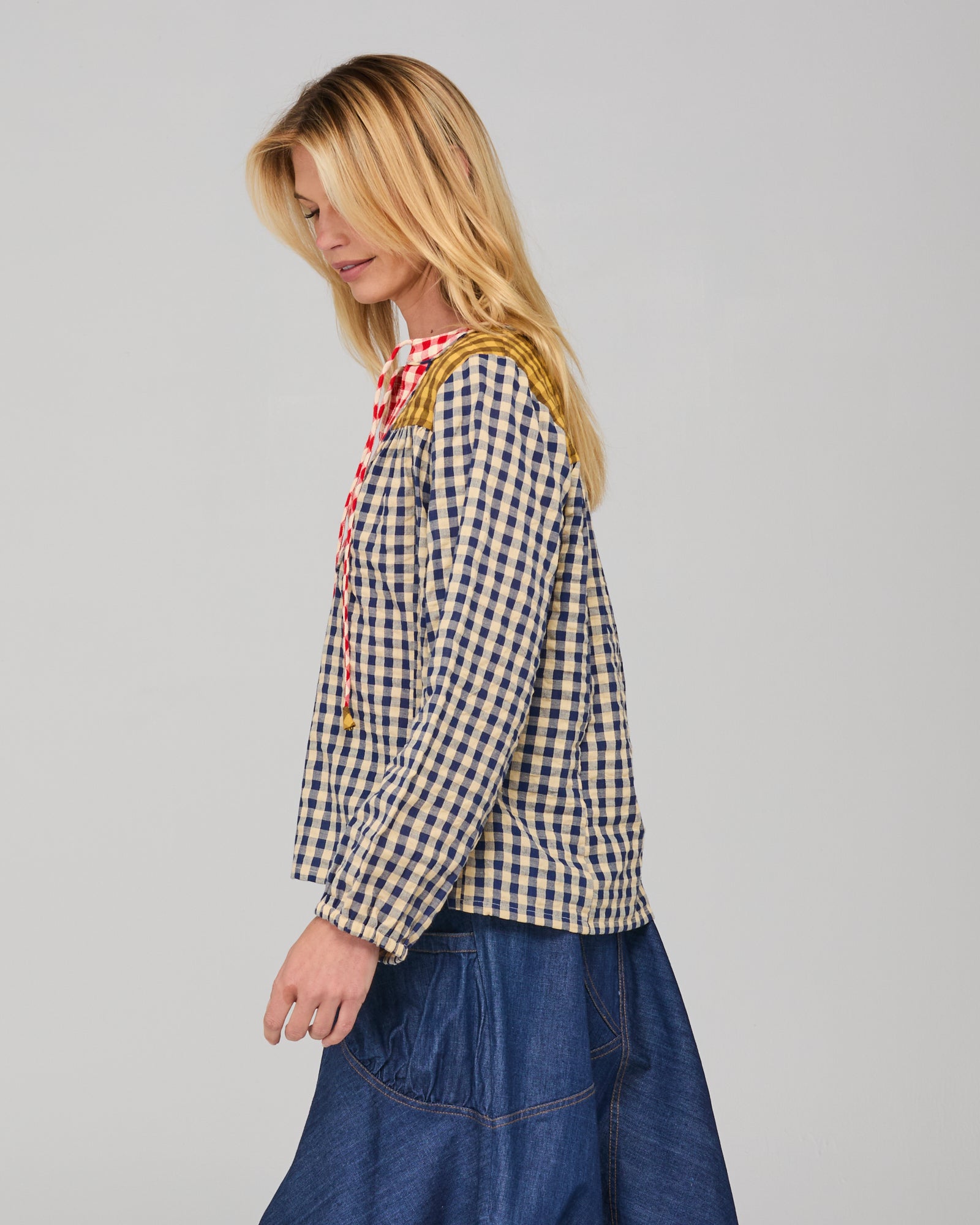 Fleetwood Top - Navy Spliced Seersucker