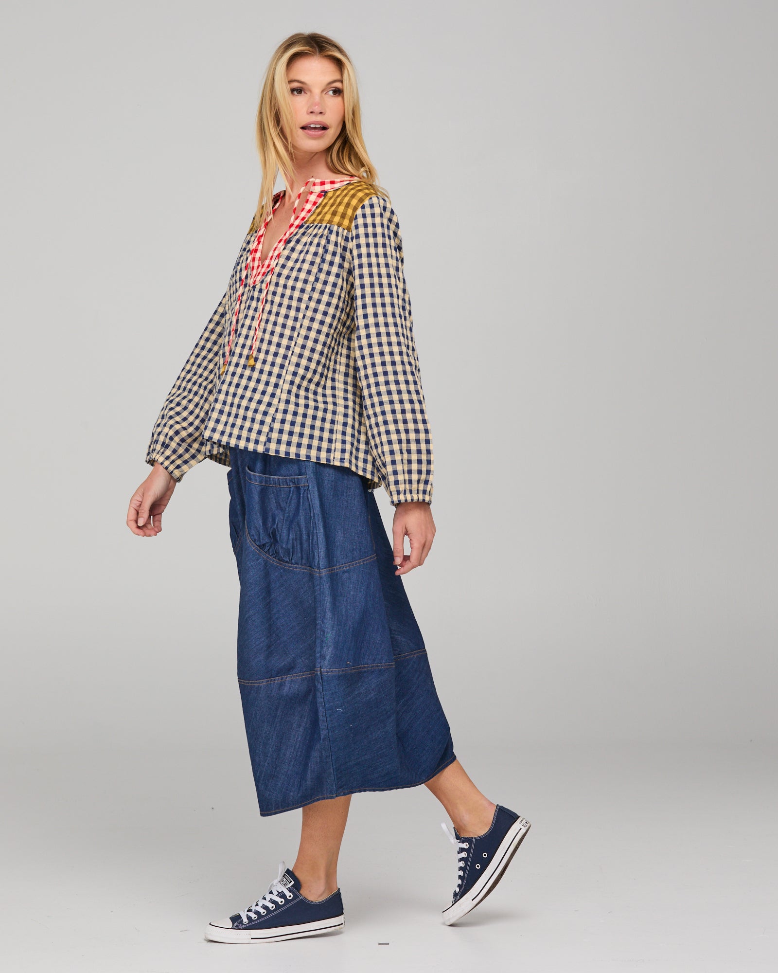 Fleetwood Top - Navy Spliced Seersucker