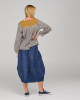 Guru Skirt - Dark Denim Contrast Stitching