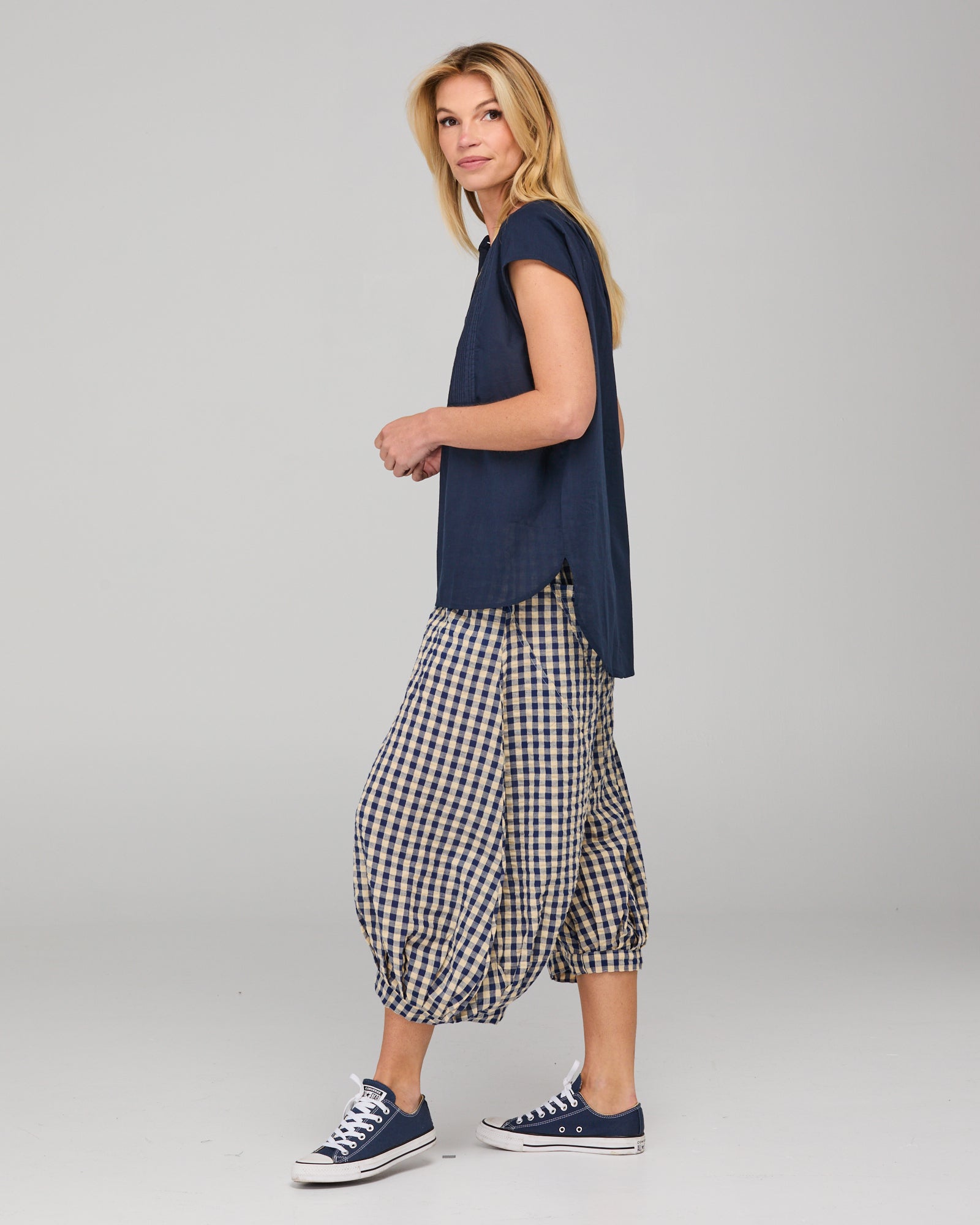 Guru Pant - Navy Seersucker