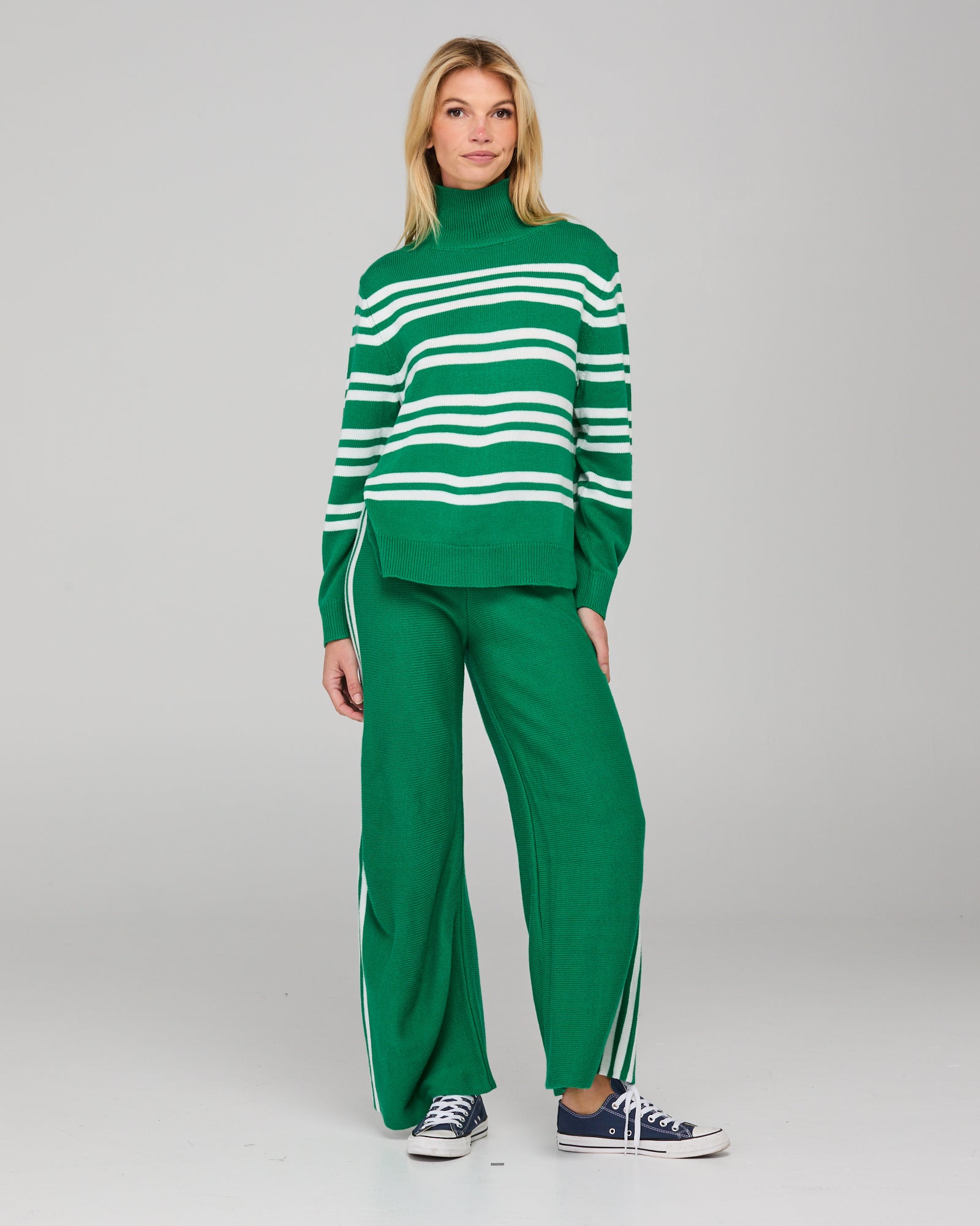Zena Jumper  - Green Stripe
