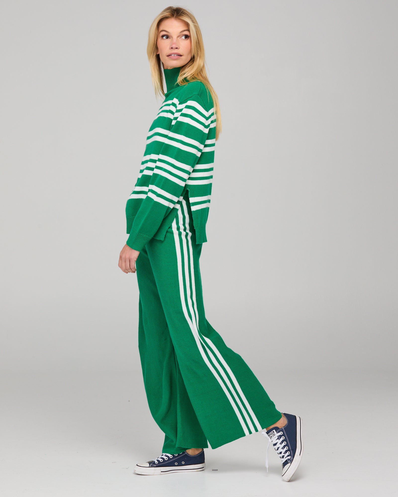 Zena Pant - Green Stripe