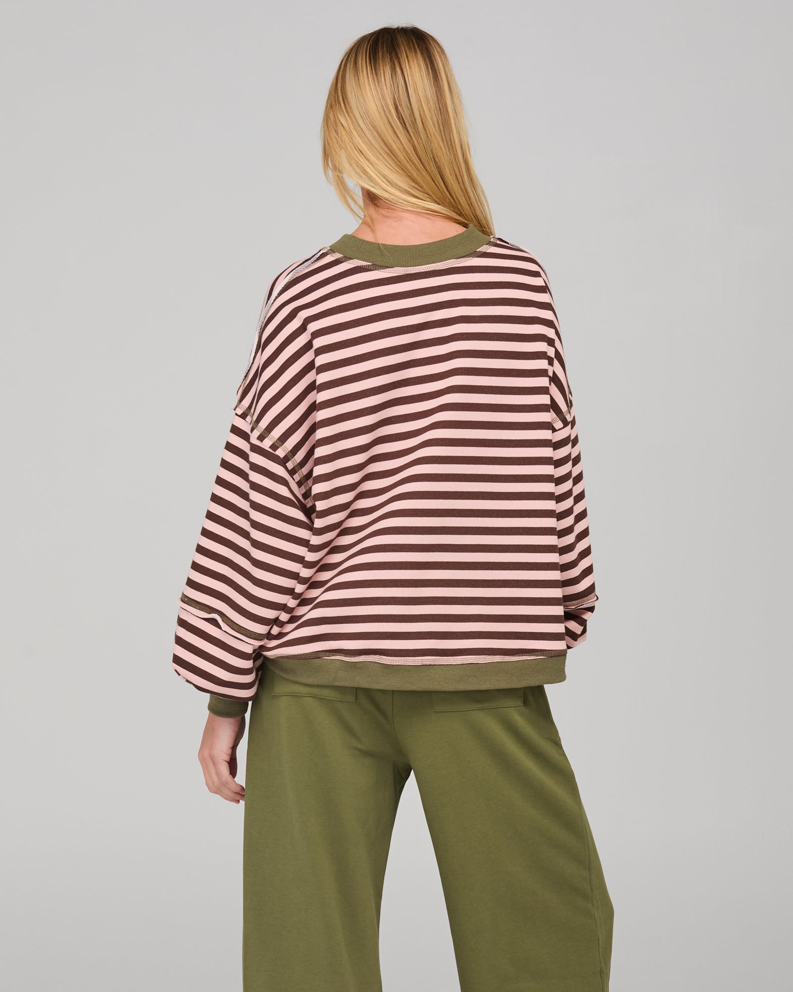 Guru Sweater - Dusty Pink Stripe