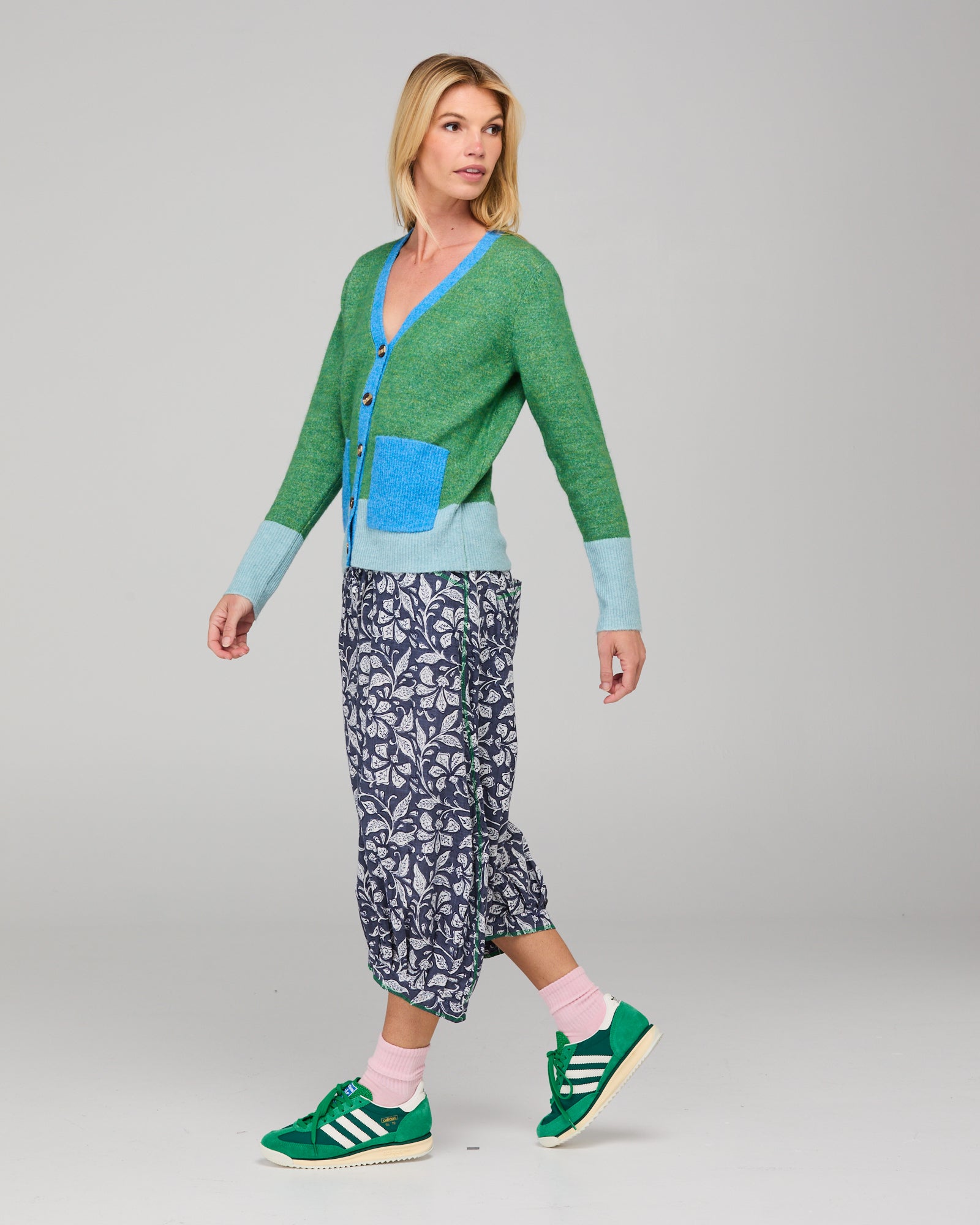 Poet Cardigan - Green Multi