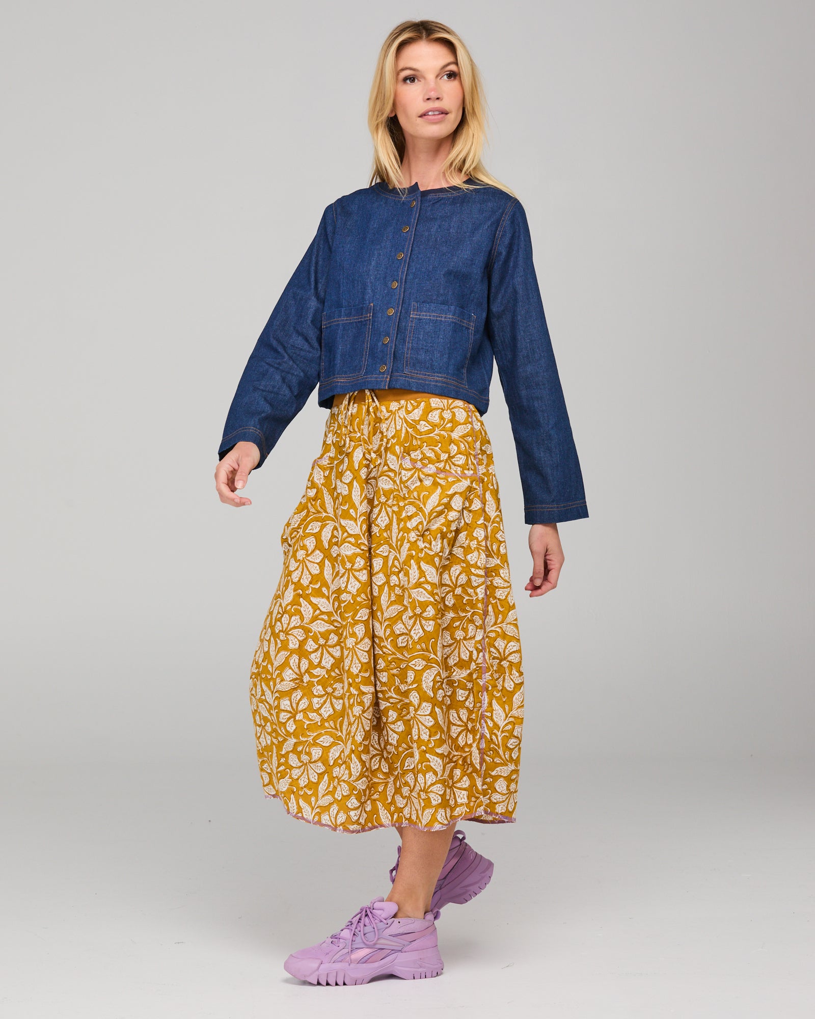 Fumiko Jacket - Dark Denim Contrast Stitching