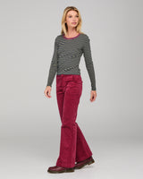 Bellissimo L/S Top -  Khaki/Navy Stripe