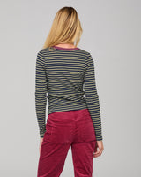Bellissimo L/S Top -  Khaki/Navy Stripe