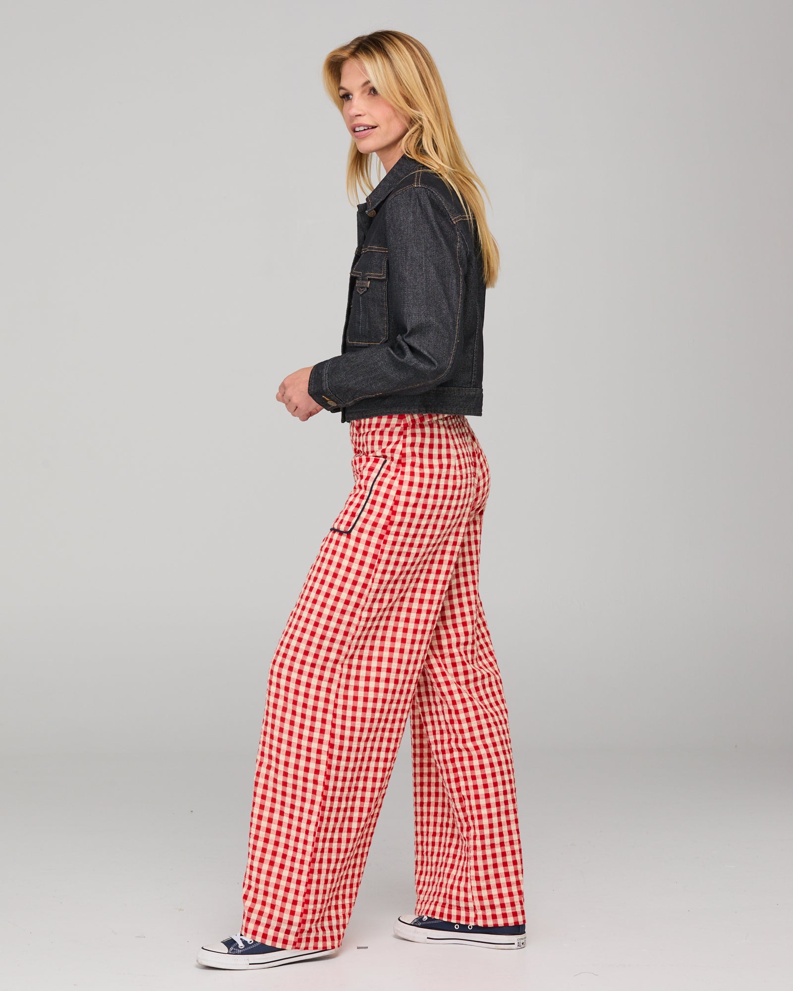 Fay Pant - Red Seersucker