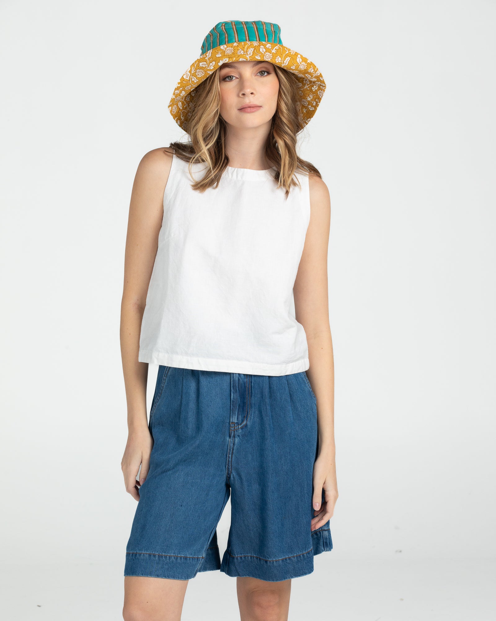 Reversible Wide Brim Bucket Hat - Tansy Zetta
