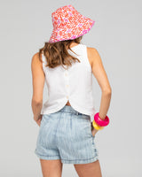 Reversible Wide Brim Bucket Hat  - Naples Viola/Pomodoro